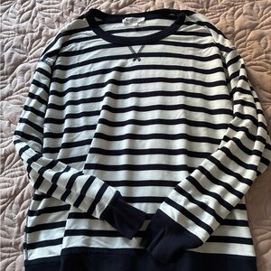 Workshop Republic Clothing Navy and White Striped Shirt